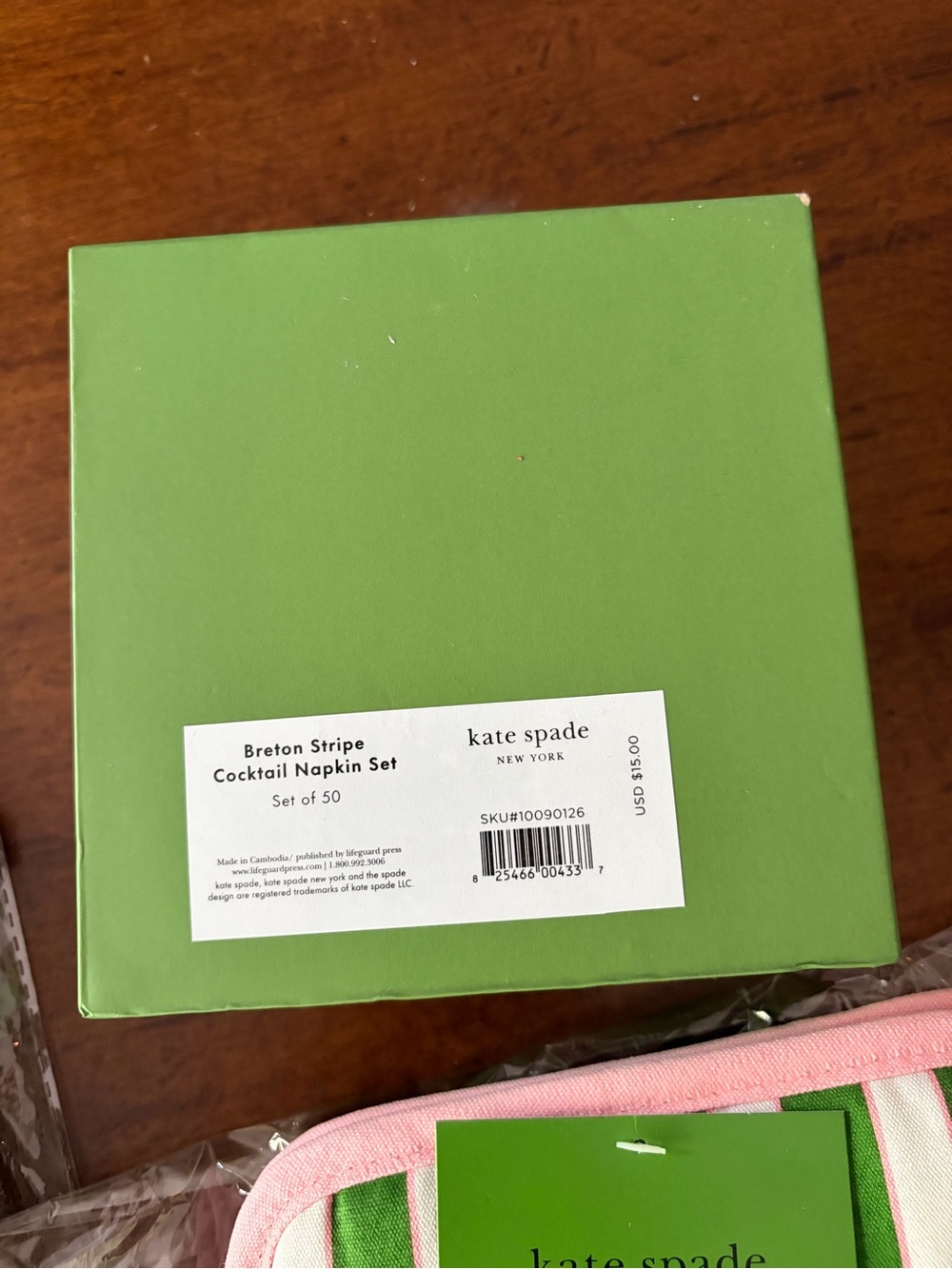 NWT kate spade 5 piece bundle oven mitts, pot holders and cocktail napkins - Picture 4 of 8